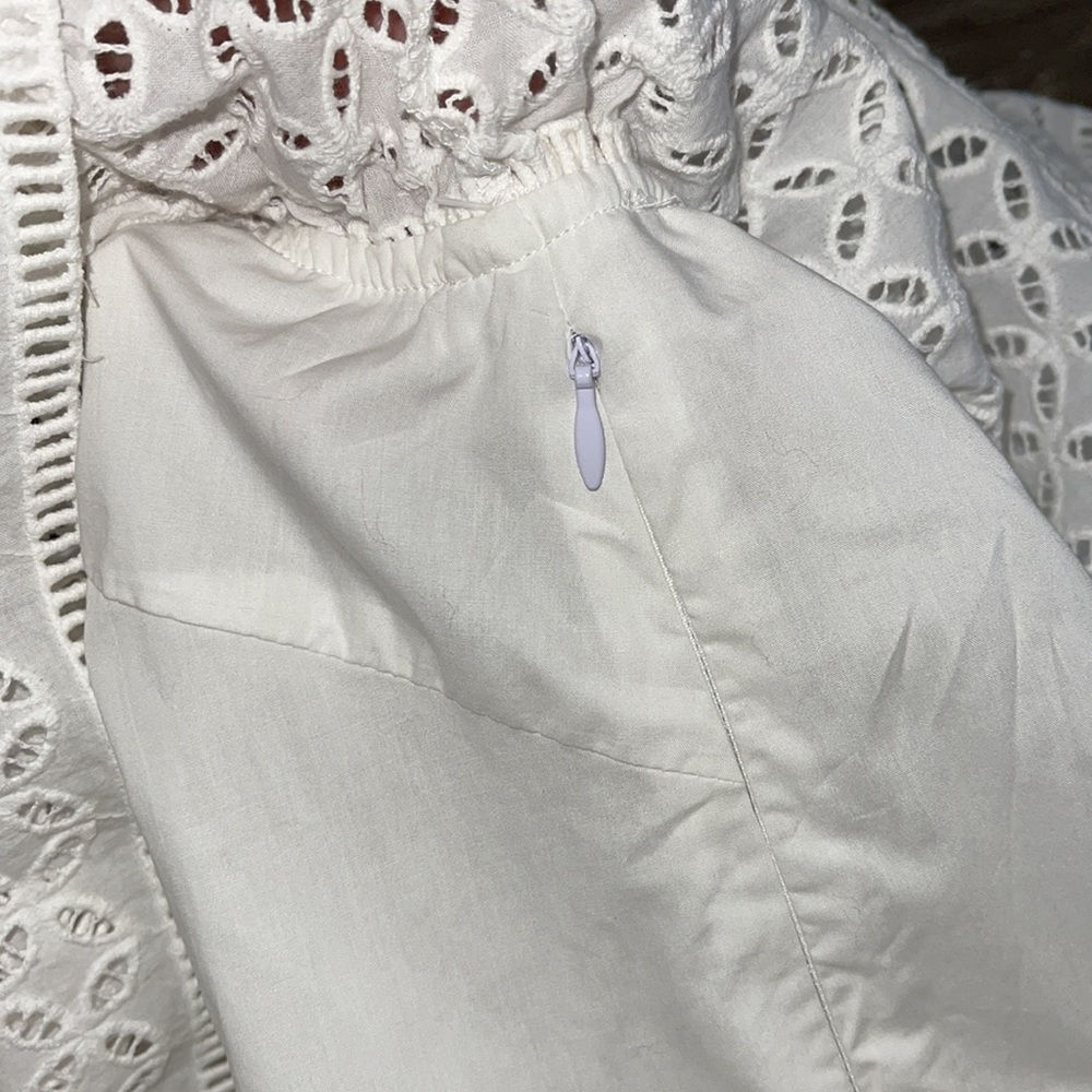 NWT Abercrombie and Fitch one shoulder eyelet ruffle dress white size XS - Picture 9 of 11